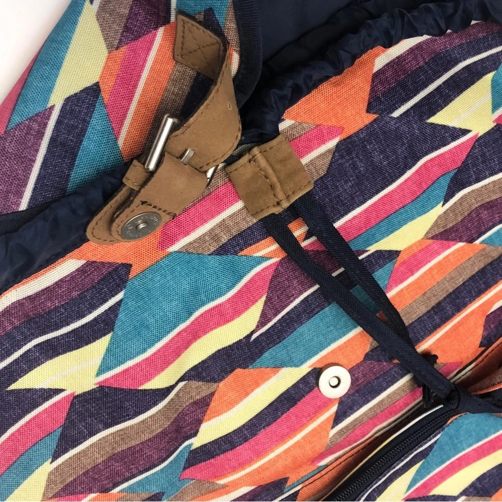 Roxy Multicolor Abstract Large Bookbag Backpack